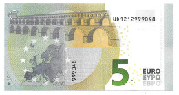 (Billets). 5 Euros 2013 Serie UD, U011B4 Signature 4 Ch. Lagarde N° UD 1212999048 UNC - 5 Euro