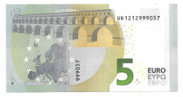 (Billets). 5 Euros 2013 Serie UD, U011B4 Signature 4 Ch. Lagarde N° UD 1212999057 UNC - 5 Euro