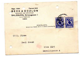 Österreich, 1933, Geschäfts-Postkarte Frankiert Mit Paar 6gr Freimarken MiNr.452 (14800E) - Postcards