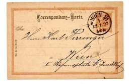 Österreich, 1893, Correspondenz-Karte Mit Eingedruckter 2Heller Frankatur, Stempel Wien - Tarjetas