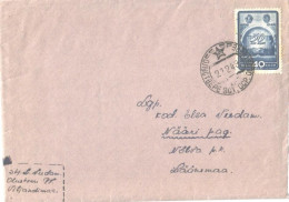 Soviet Union:Russia:USSR:Stamp 50 Years Theatre On Cover SI, 1948, 1949, Estonian Olustvere Cancellation - Covers & Documents