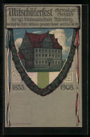 Künstler-AK Ganzsache Bayern PP15C149: Nürnberg, Mitschülerfest Ehem. Schüler Der Kgl. Kreisrealschule 1908  - Postkarten