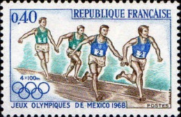 France Poste N** Yv:1573 Mi:1638 Jeux Olympiques Mexico 4x100m (Thème) - Atletismo