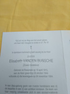 Doodsprentje Elisabeth Vanden Bussche / Roeselare 16/4/1915 - 24/44/1994 ( Zuster Godelieve ) - Religione & Esoterismo
