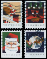 VERINIGTE STAATEN ETATS UNIS USA 2021 CHRISTMAS : A VISIT FROM SAINT NICK SET 4V USED SN 5644-47 MI 5877-80 YT 5486-90 - Used Stamps