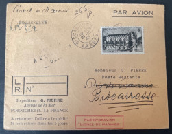 Lettre Par Hydravion Lionel De Marmier 21/10/1945 Pour Rio - 1927-1959 Storia Postale
