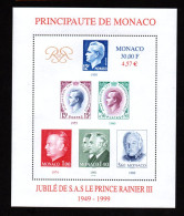 Monaco , Bloc Et Feuillet , N° 83 JUBILE DE S.A.S LE PRINCE RAINIER III - Blokken