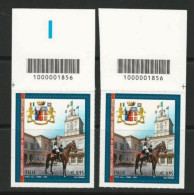 ● ITALIA 2018 ֍ 150° Anniversario Reggimento Corazzieri ️● Cavallo ● Il Senso Civico ️● 2 Codice A Barre In Alto ️● - Barcodes