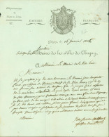 Marque Linéaire 70 Chagny Saône Et Loire Taxe Manuscrite 6 Belle Entête Empire 1806 - 1801-1848: Precursors XIX