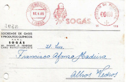 Portugal , 1965 , SOGÁS  GASES E PRODUTOS QUÍMICOS , Gases And Quemicals ,   Commercial Postcard , Advertising Postmark - Portugal