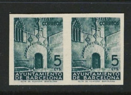 ● SPAGNA 1938 BARCELONA ● Edifil N.° 20 (19s) ● Unificato N.° 38  Varietà : NON Dentellati ● Carta Dura ● Lotto 1224 C ● - Barcelona