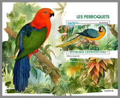 CENTRAL AFRICA 2023 MNH Parrots Papageien S/S – OFFICIAL ISSUE – DHQ2426 - Papagayos