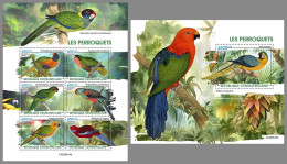 CENTRAL AFRICA 2023 MNH Parrots Papageien M/S+S/S – OFFICIAL ISSUE – DHQ2426 - Papagayos