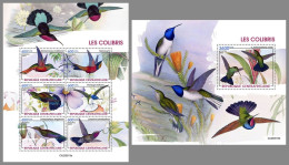 CENTRAL AFRICA 2023 MNH Hummingbirds Colibris Kolibris M/S+S/S – OFFICIAL ISSUE – DHQ2426 - Hummingbirds