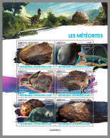 CENTRAL AFRICA 2023 MNH Meteorites Meteoriten Dinosaurs M/S – OFFICIAL ISSUE – DHQ2426 - Minerali