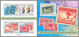 LIBERIA 2023 MNH Stamps On Stamps 1st Olympic Winter Games M/S+S/S – IMPERFORATED – DHQ2426 - Francobolli Su Francobolli