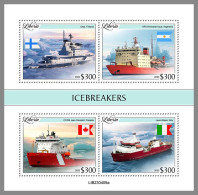 LIBERIA 2023 MNH Icebreakers Eisbrecher M/S – IMPERFORATED – DHQ2426 - Polareshiffe & Eisbrecher