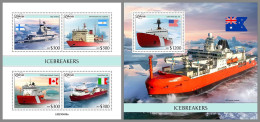 LIBERIA 2023 MNH Icebreakers Eisbrecher M/S+S/S – IMPERFORATED – DHQ2426 - Polareshiffe & Eisbrecher