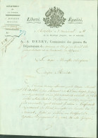 LAS Lettre Signature Autographe A Debry Commissaire Des Guerres Ardennes Empire An 11 Censure Vu Mézières - Político Y Militar