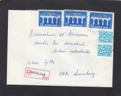 LETTRE RECOMMANDEE DE MARTELANGE, AVEC E.A. 3 TIMBRES "EUROPA 81", POUR LUXEMBOURG, 1984. - Storia Postale