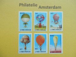 S. Tome E Principe 1979, IMPERF / BALLOONS LUCHTBALLONS BALONES AEROSTATI: Mi 619-24, Type B, ** - Airships