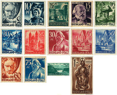 673448 HINGED ALEMANIA. Rheinland-Pfalz 1947 PERSONAJES Y MONUMENTOS - Sonstige & Ohne Zuordnung