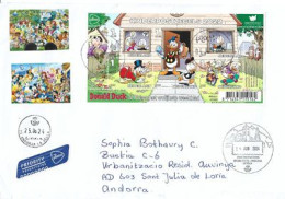 Disney Donald Duck (the Happiest Weekly Magazine For 70 Years)  M/S Letter Nederland To Andorra,with Arrival Postmarks - Covers & Documents