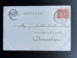 NETHERLANDS 1905 POSTCARD LANGE RUIGE WEIDE TO BENSCHOP 28-03-1905 NEDERLAND HAARLEM NIEUWE GRACHT - Cartas & Documentos