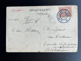 NETHERLANDS 1918 POSTCARD HENGELO TO ROTTERDAM 19-06-1918 NEDERLAND TUINDORP TREINSTEMPEL ALMELO - APELDOORN - Lettres & Documents
