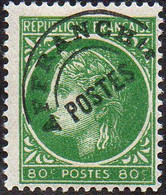 France Préoblitéré N°  88 ** Cérès De Mazelin Le 80c Vert-jaune - 1893-1947