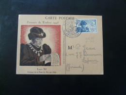 Carte Maximum Card Roi Louis XI King Journée Du Timbre Perigueux 24 Dordogne 1945 (ex 1) - 1940-1949