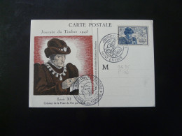 Carte Maximum Card Roi Louis XI King Journée Du Timbre St-Etienne 42 Loire 1945 (ex 1) - 1940-1949