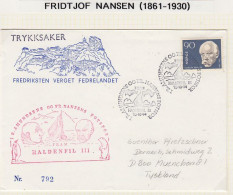 Norway "In The Foodsteps Of Amundsen & Nansen" Haldenfil III Cover + Card Ca 10.10.1974 (60248) - Evenementen & Herdenkingen