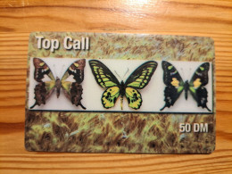 Prepaid Phonecard Germany, Top Call - Butterfly - [2] Mobile Phones, Refills And Prepaid Cards