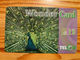 Prepaid Phonecard Netherlands, Telcom, Wonder Card - Bird, Peacock - Cartes GSM, Prépayées Et Recharges