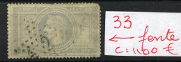 33  Ø  5F Empire   Cote 1100 E    Fendu à Droite - 1863-1870 Napoléon III Con Laureles