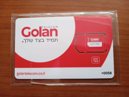 Israel - Golan (standard,micro, Nano SIM) - GSM SIM  - Mint - Israel