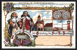 Lithographie Neu-Isenburg, Elektricitäts- Und Wasser-Werk, Altes Rathaus  - Neu-Isenburg