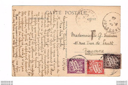 TIMBRES TAXE A PERCEVOIR 10 Centimes 30 Centimes 2 Francs Sur CPA Périgord - 1859-1959 Gebraucht