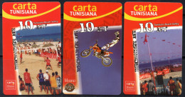 Cartes De Recharge Tunisiana (sport Extréme ) 2 Images (Recto-Verso) -2 Scans - Tunisie