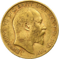 Grande-Bretagne, Edward VII, 1/2 Sovereign, 1909, Or, TB+, KM:804 - 1/2 Sovereign