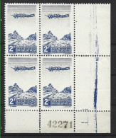 1944 MAROC PA 51** Palmeraie, Issu De Série, Bloc De 4 Numéroté - Posta Aerea