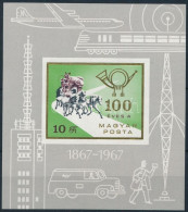 ** 1967 100 éves A Magyar Posta Vágott Blokk (5.000) - Otros & Sin Clasificación