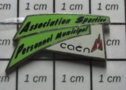 516A Pin's Pins / Beau Et Rare / THEME : ASSOCIATIONS / ASSOCIATION SPORTIVE DU PERSONNEL MUNICIPAL DE CAEN - Associations