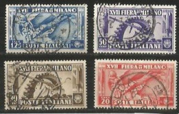 Kingdom Regno 1936 Milano Fiera Fair   Cpl 4v Set In VFU Condition - Usados