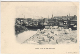 PENICHE              CHAUNY VUE DU PONT SUR L ' OISE - Hausboote