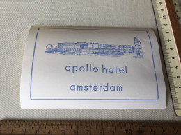 Hotel Apollo  In Amsterdam Nederland - Adesivi Di Alberghi
