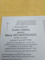Doodsprentje Maria Decaestecker / Poelkapelle 11/3/1913 Roeselare 8/12/1993 ( Zuster Lidwina / Trapistinnen ) - Religion & Esotericism