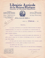 Librairie Agricole De La Maison Rustique à PARIS . Courrier 1927 - Other & Unclassified