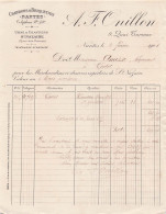 A. F. ONILLON Quai De Turenne à NANTES . Facture Du 4 Février 1901 . Charbons Et Briquettes - Other & Unclassified